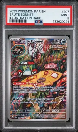 PSA 9 MINT Brute Bonnet Paradox Rift Illustration Rare 2023 Pokemon 207/182 - Image 1