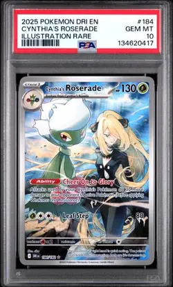 PSA 10 GEM MINT Cynthia's Roserade Destined Rivals Full Art Holo Pokemon 184/182 - Image 1