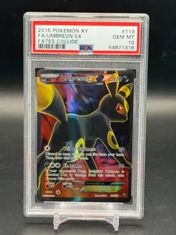 PSA 10 GEM MINT Umbreon EX Fates Collide Full Art Holo 2016 Pokemon 119/124 - Image 1