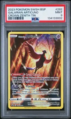 PSA 9 MINT Galarian Articuno Crown Zenith Tin Promo 2023 Pokemon SWSH 282 - Image 1