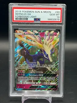 PSA 10 GEM MINT Xerneas GX Forbidden Light Holo Rare 2018 Pokemon 90/131 - Image 1