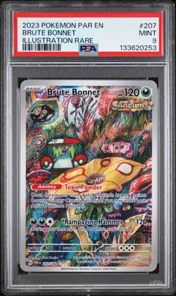 PSA 9 MINT Brute Bonnet Paradox Rift Illustration Rare 2023 Pokemon 207/182 - Image 1