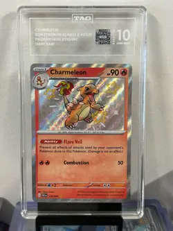 Pokemon TCG CHARMELEON 2024 Paldean Fates Shiny Rare 110/091 TAG GEM MINT 10 - Image 2