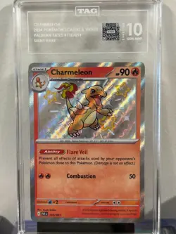 Pokemon TCG CHARMELEON 2024 Paldean Fates Shiny Rare 110/091 TAG GEM MINT 10 - Image 3