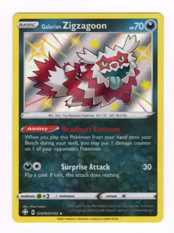 Galarian Zigzagoon SV078/SV122 Shiny Rare Shining Fates: Shiny Vault Pokemon NM - Image 1