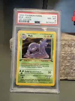 Pokemon TCG 1999 Muk Holo Rare Fossil PSA 8 1st Edition #13/62 English - Image 1