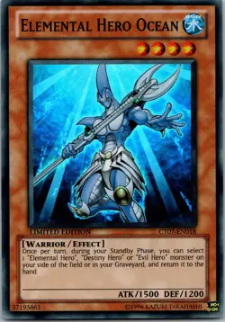 Yugioh Elemental HERO Ocean CT07-EN018 Limited Edition Super Rare NM - Image 1