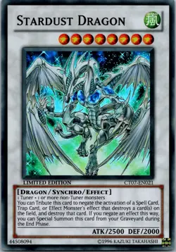 Yugioh Stardust Dragon CT07-EN021 Limited Edition Super Rare NM - Image 1