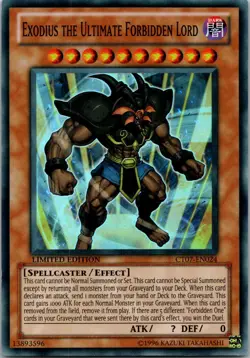 Yugioh Exodius the Ultimate Forbidden Lord CT07-EN024 Limited Ed Super Rare NM - Image 1