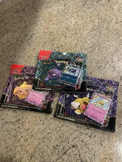 Pokemon Paldean Fates Tech Sticker Collection SET of 3 NEW Sealed Scarlet Violet - Image 1