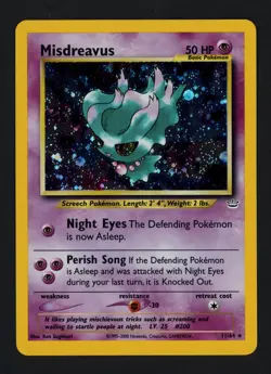 Misdreavus 11/64 Neo Revelation Unlimited Holo Double Holo Error Pokemon TCG - Image 1
