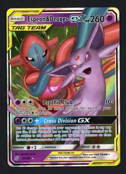 Espeon & Deoxys GX 72/236 Unified Minds Ultra Rare Pokemon TCG - Image 1