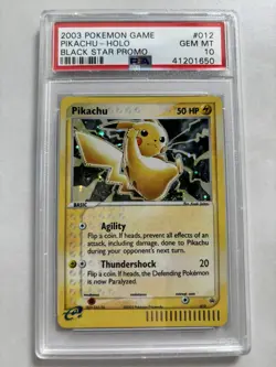 PSA 10 Pokemon Pikachu Holo Black Star Promo 2003 #012 Gem Mint - Image 1