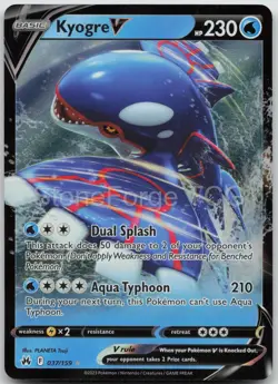 Kyogre V 037/159 Holo V Rare Crown Zenith Pokemon NM/M - Image 1