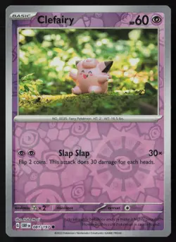 Pokemon Clefairy 081/197 SV03: Obsidian Flames Reverse Holo Pack Fresh - NM - Image 1