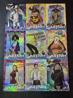 One Piece Set of 9 Collectible Character Anime SSR CR Magazine Manga Full Art - Image 1