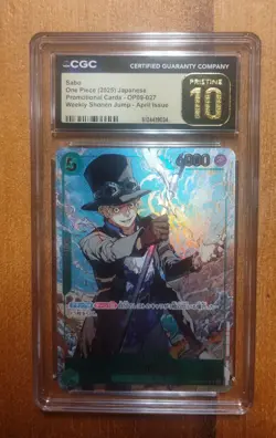 2025 One Piece Japanese Promo OP09-027 Sabo Weekly Shonen Jump CGC 10 Pristine - Image 1