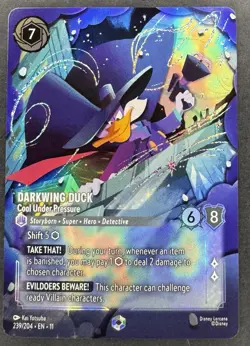Disney Lorcana Winterspell Darkwing Duck Cool Under Pressure Enchanted 239/204 - Image 1