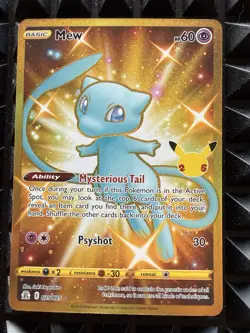 Pokemon TCG Celebrations Mew Gold Full Art Holo Card 25/25 Secret Rare - Image 2
