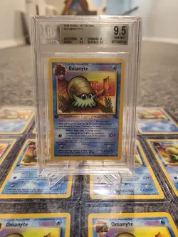 13 Card Lot 1999 Pokemon Omanyte 52/62 1st Edition Fossil BGS 9.5 With 12 Base - Image 2