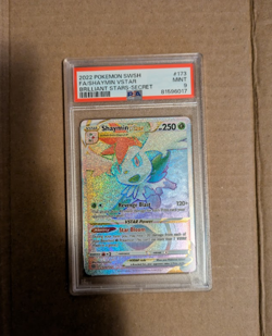 2022 Pokemon Brilliant Stars #173 Shaymin VSTAR Full Art Secret Rare PSA 9 Mint - Image 1