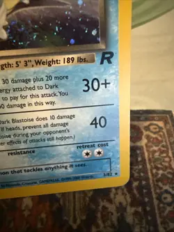 2000 WOTC Pokemon Rocket Unlimited Dark Blastoise 3/82 Holo Rare - TCG - LP - Image 5