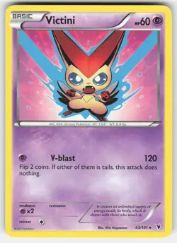 Victini 43/101 Rare Noble Victories Pokemon LP - Image 1
