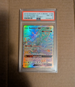 2018 POKEMON SUN & MOON ULTRA PRISM SECRET #160 FULL ART/XURKITREE GX PSA 8 - Image 1