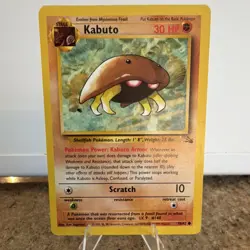 Pokemon Kabuto Fossil 50/62 Common Regular Stage 1 English Wizards Card MP - Image 1