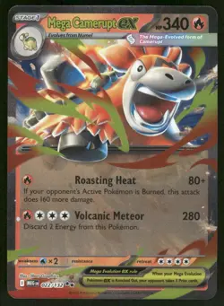 Pokemon Cards Mega Camerupt ex 022/132 Mega Evolution Double Rare NM - Image 1