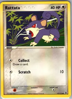 Rattata 77/112 Non Holo FireRed & LeafGreen - Pokemon Card - NM - Image 1