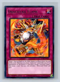 Dracotail Flame (Super Rare) #JUSH-EN011 Justice Hunters Yugioh TCG NM - Image 1