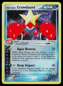 Pokemon Card - Team Aqua's Crawdaunt Team Magma vs Team Aqua 2/95 Holo Reverse - Image 1