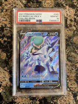 2021 Pokemon SWSH ICE RIDER CALYREX V Chilling Reign #045 GEM MINT PSA 10 - Image 1