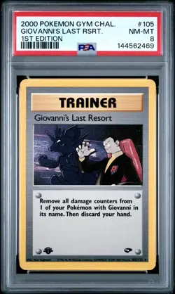2000 Pokemon 1st Edition Giovanni's Last Resort Gym Challenge PSA 8 - Image 1