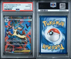 2025 POKEMON MEG EN-MEGA EVOLUTION ULTRA RARE #160 MEGA LUCARIO EX PSA 10 - Image 3