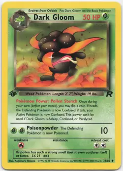 Dark Gloom 36/82 Uncommon Team Rocket Pokemon 1st Edition Lightly Played - Image 1