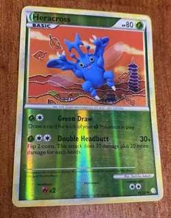 Pokemon TGC Heracross 43/123 Reverse-Holo Heart Gold & Soul Silver - Image 1