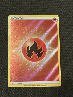 Pokemon TCG Crown Zenith 153/159 Fire Energy Holo Ultra Rare - NM - Image 1