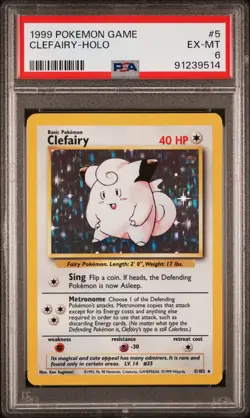 Clefairy #5 Holo - Pokemon Base Set PSA 6 - Image 1