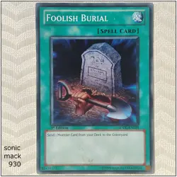 Foolish Burial - SDDL-EN029 - Common 1st Edition Yugioh - Image 1
