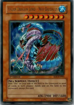 Yugioh Ocean Dragon Lord - Neo-Daedalus SD4-EN001 1st Edition Ultra Rare NM - Image 1