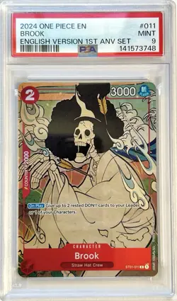 2024 ONE PIECE BROOK ST01-011 1ST ANNIVERSARY FOIL PSA 9 ENGLISH - Image 1
