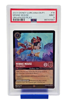 2023 Disney Lorcana TCG League Promo Minnie Mouse Wide-Eyed Diver #16 PSA 9 - Image 1