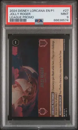 Disney Lorcana - Jolly Roger - Hook's Ship P1 - League Promo PSA 9 - Image 1