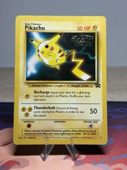 Pokemon Pikachu Kids WB Stamped Movie Promo 4/53 Wotc Promo Non Holo HP Card - Image 1