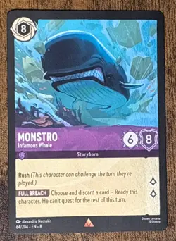 Disney Lorcana - Foil Card - Monstro infamous whale - Reign of Jafar - With Base - Image 2