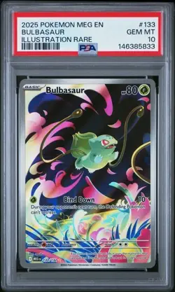 Bulbasaur 133/132 Mega Evolution Illustration Rare Pokemon Card PSA 10 GEM MINT - Image 1