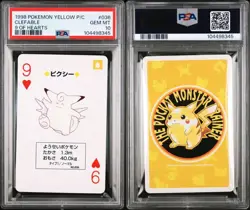 PSA 10 GEM MINT Pokemon Yellow Playing Card - Clefable 9 of Hearts (POP 1) - Image 1