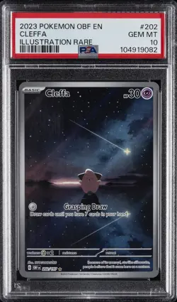 2023 POKEMON OBF EN-OBSIDIAN FLAMES ILLUSTRATION RARE #202 CLEFFA PSA 10 - Image 1
